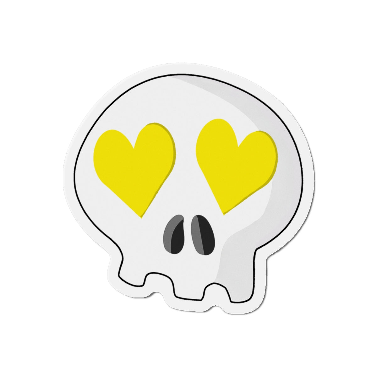 Heart-Eyes Skull Magnet (Yellow)