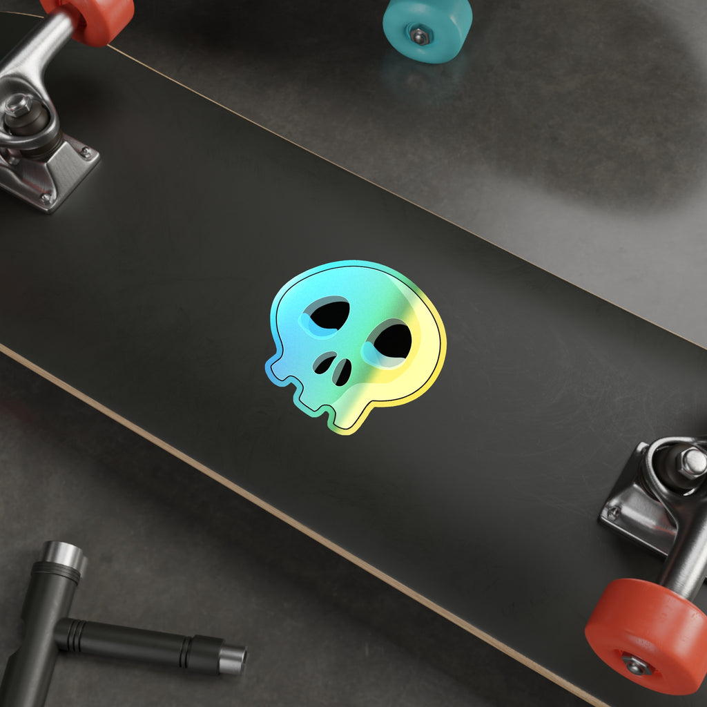 Sad Tears Skull Holographic Sticker