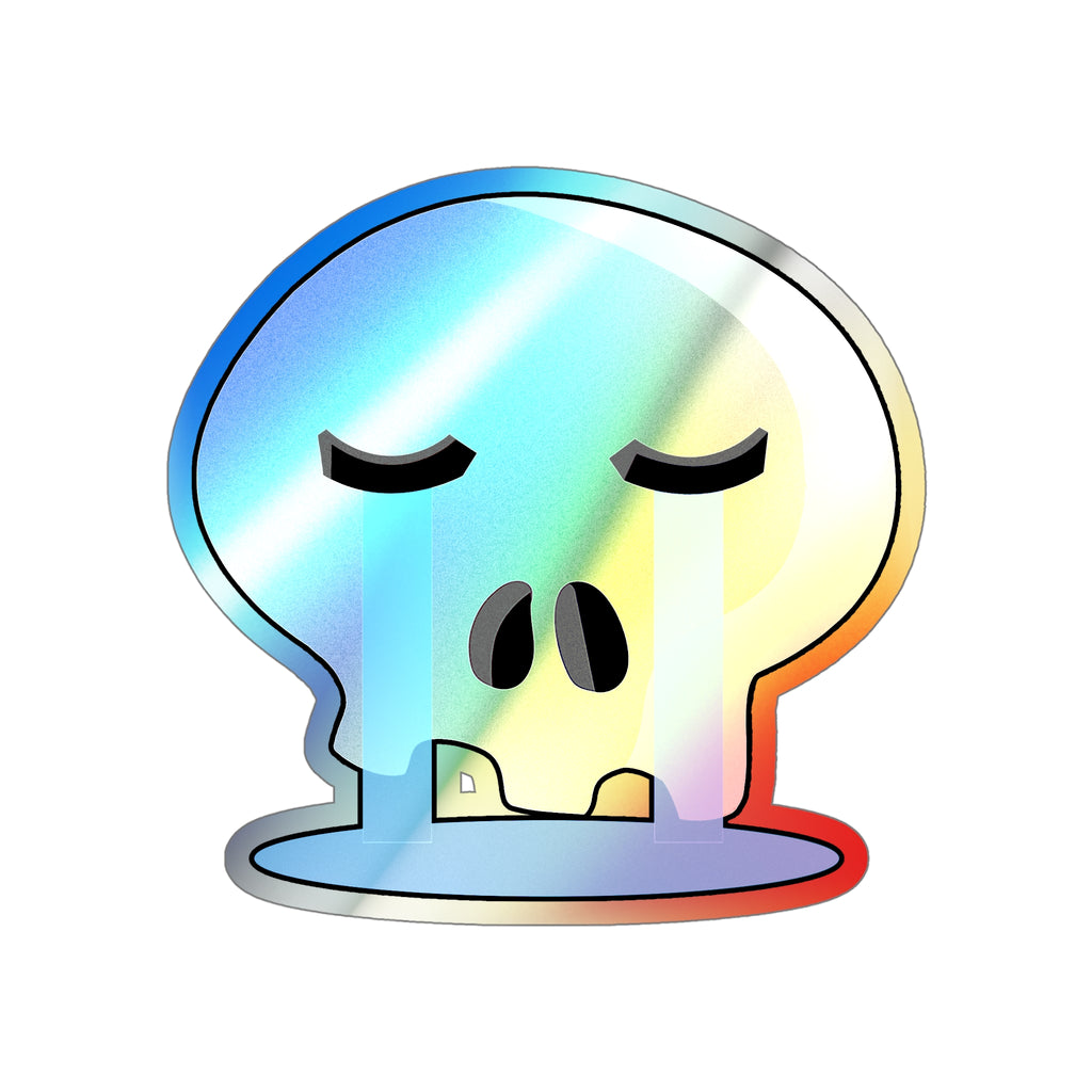 Crying Skull Holographic Sticker