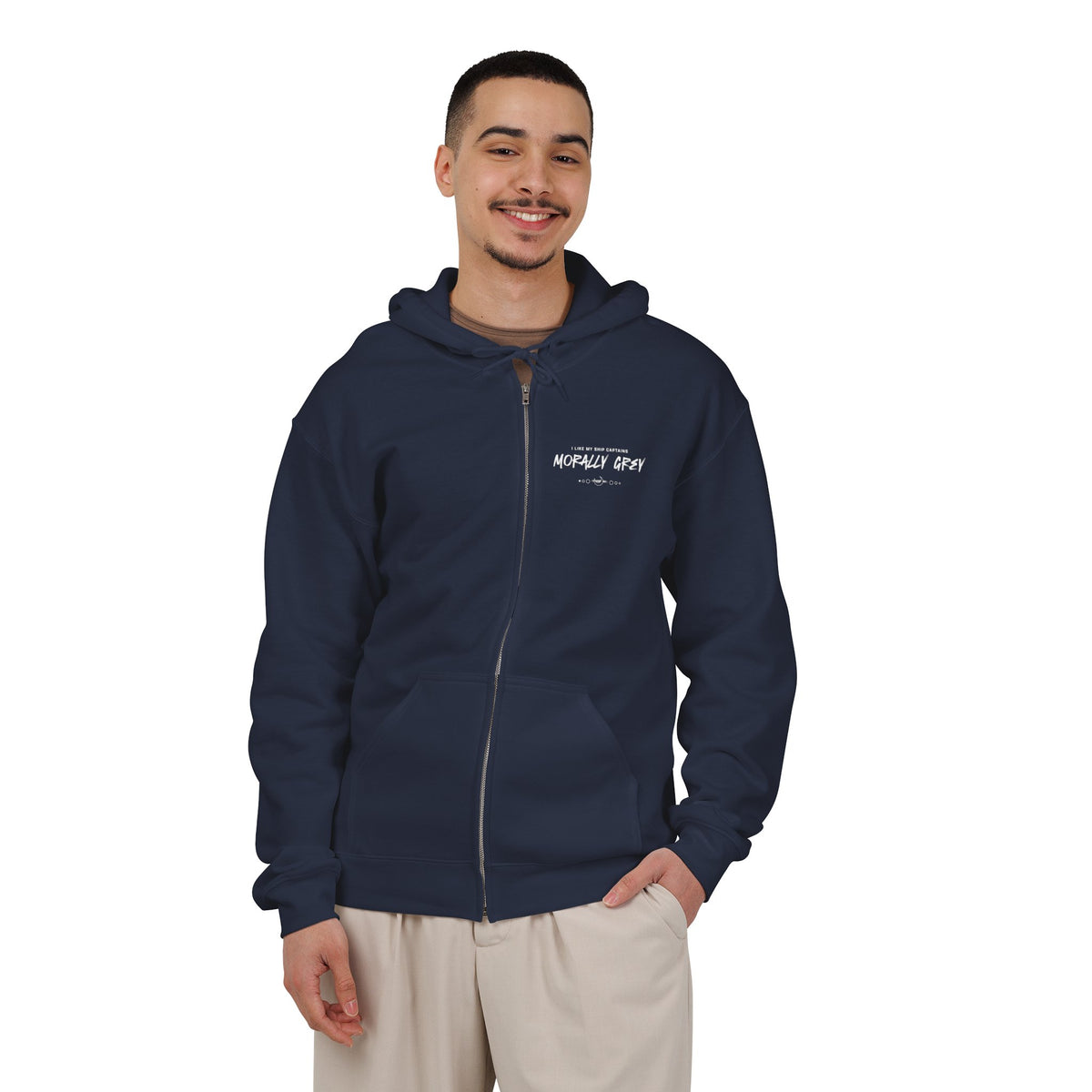I Like My Ship Captains Morally Grey Zip Hoodie