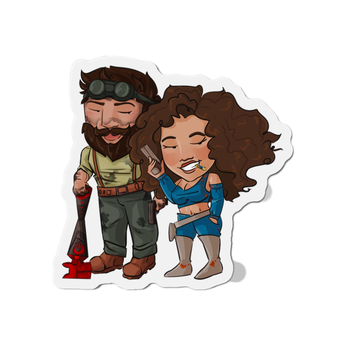 Willow and Bones Magnet (Chibi-Style)