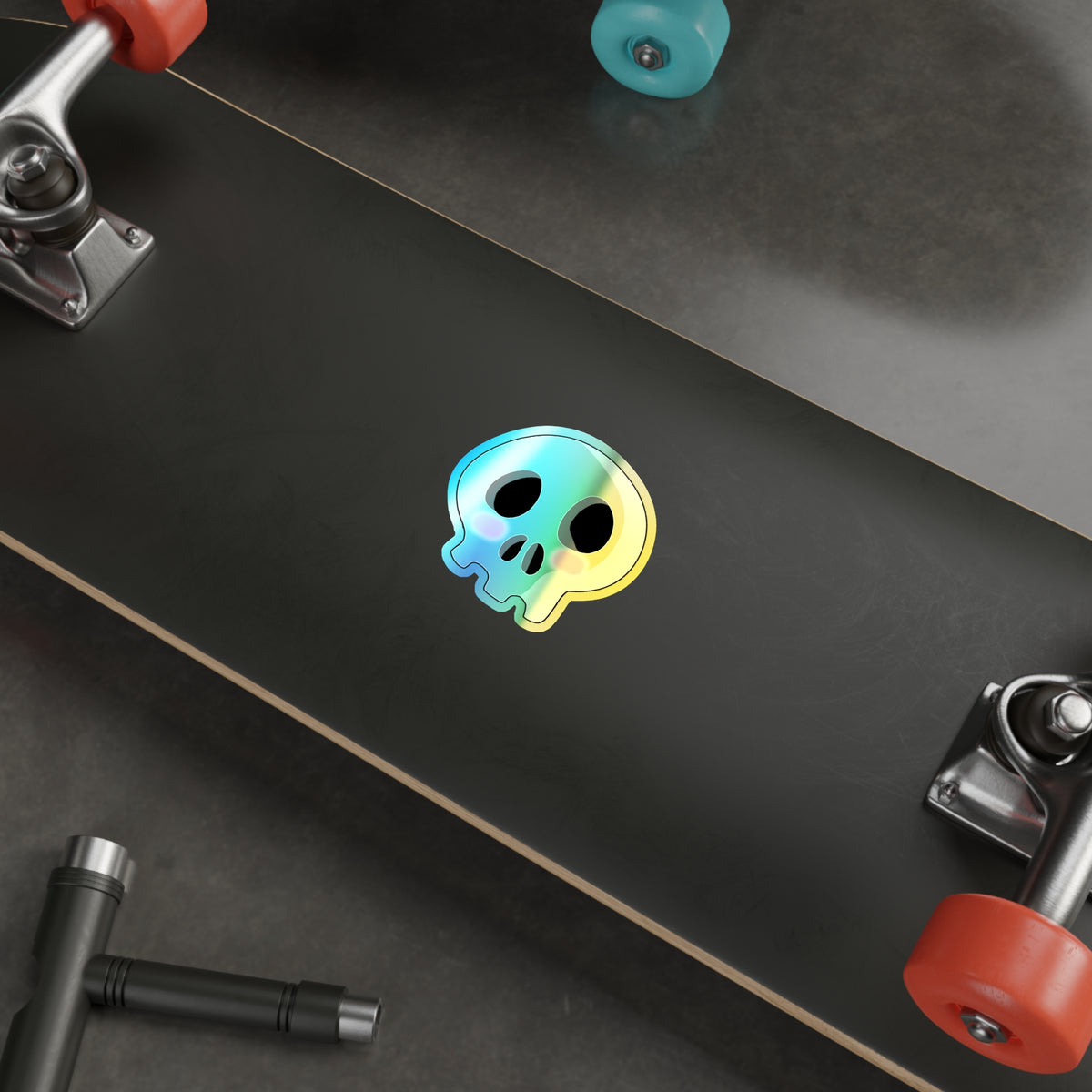 Shy Skull Holographic Sticker