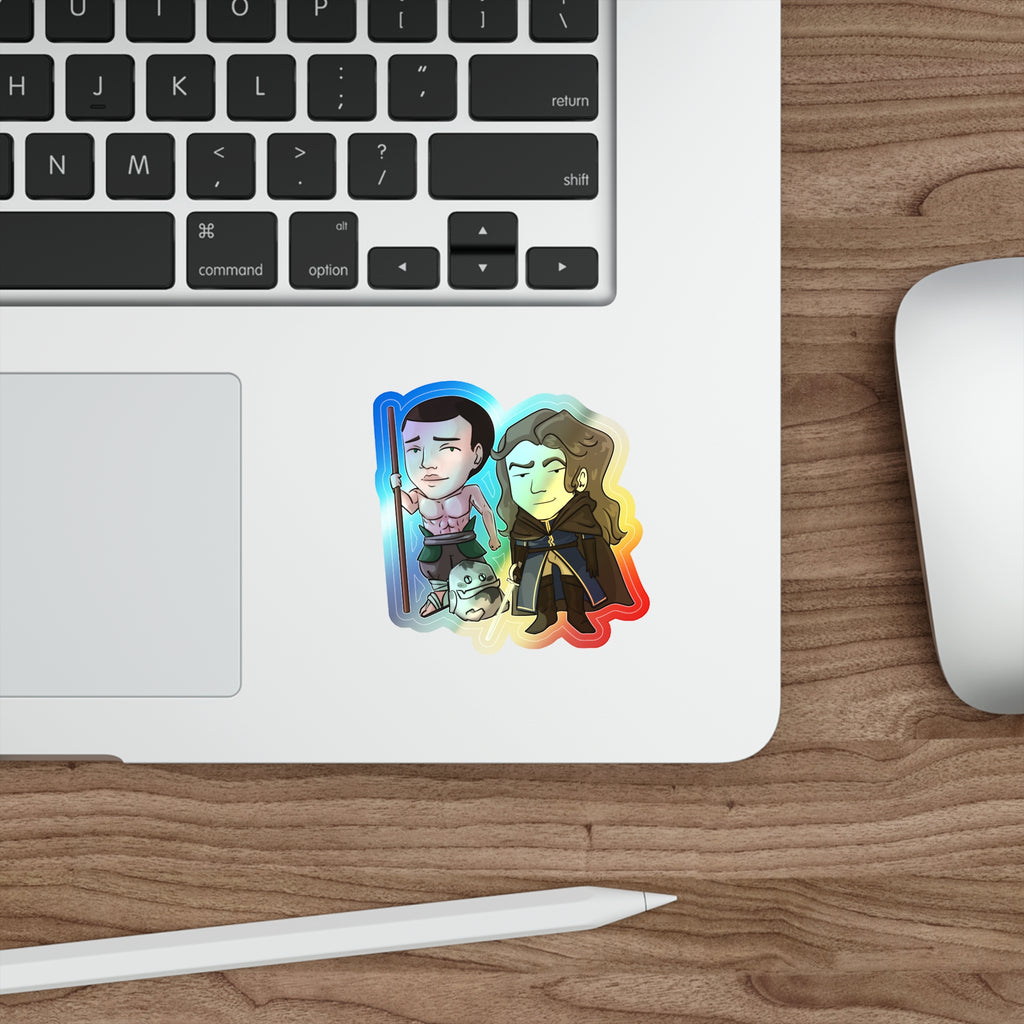 Cello, Eddie, and Little Izzy Holographic Sticker (Chibi-Style)