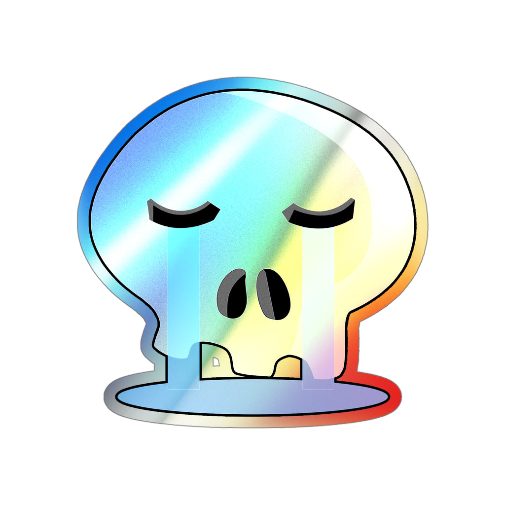 Crying Skull Holographic Sticker