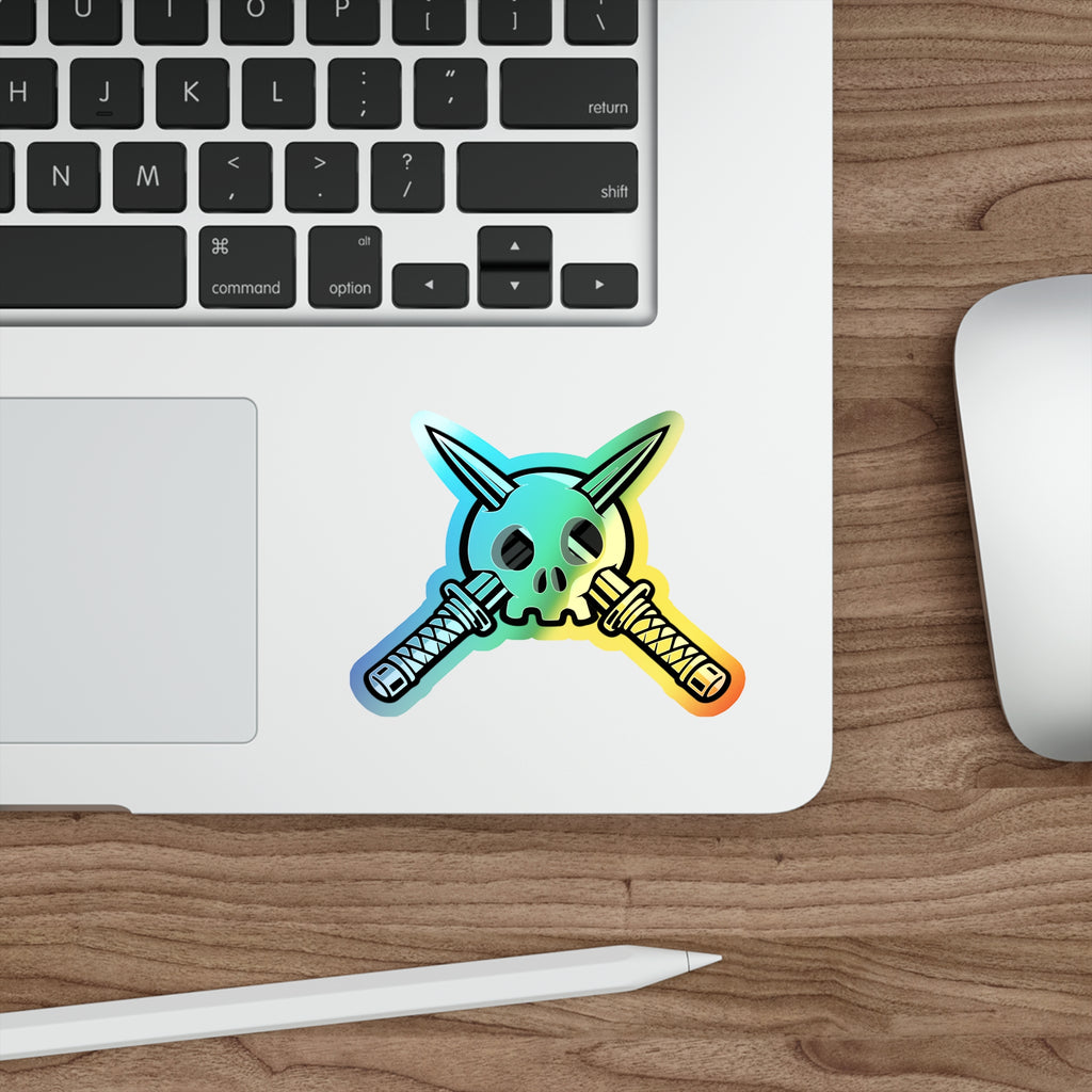 Trench Logo (White) Holographic Sticker