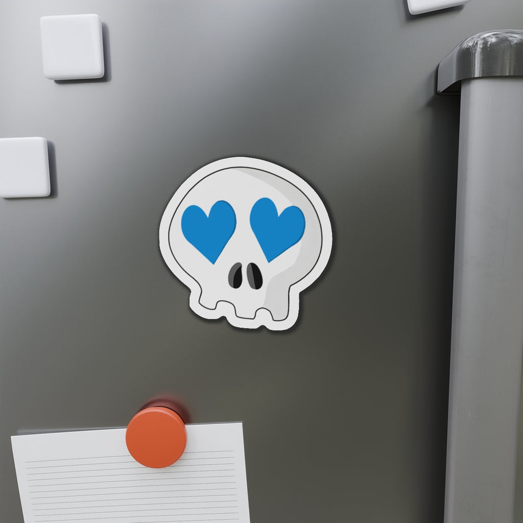 Heart-Eyes Skull Magnet (Blue)
