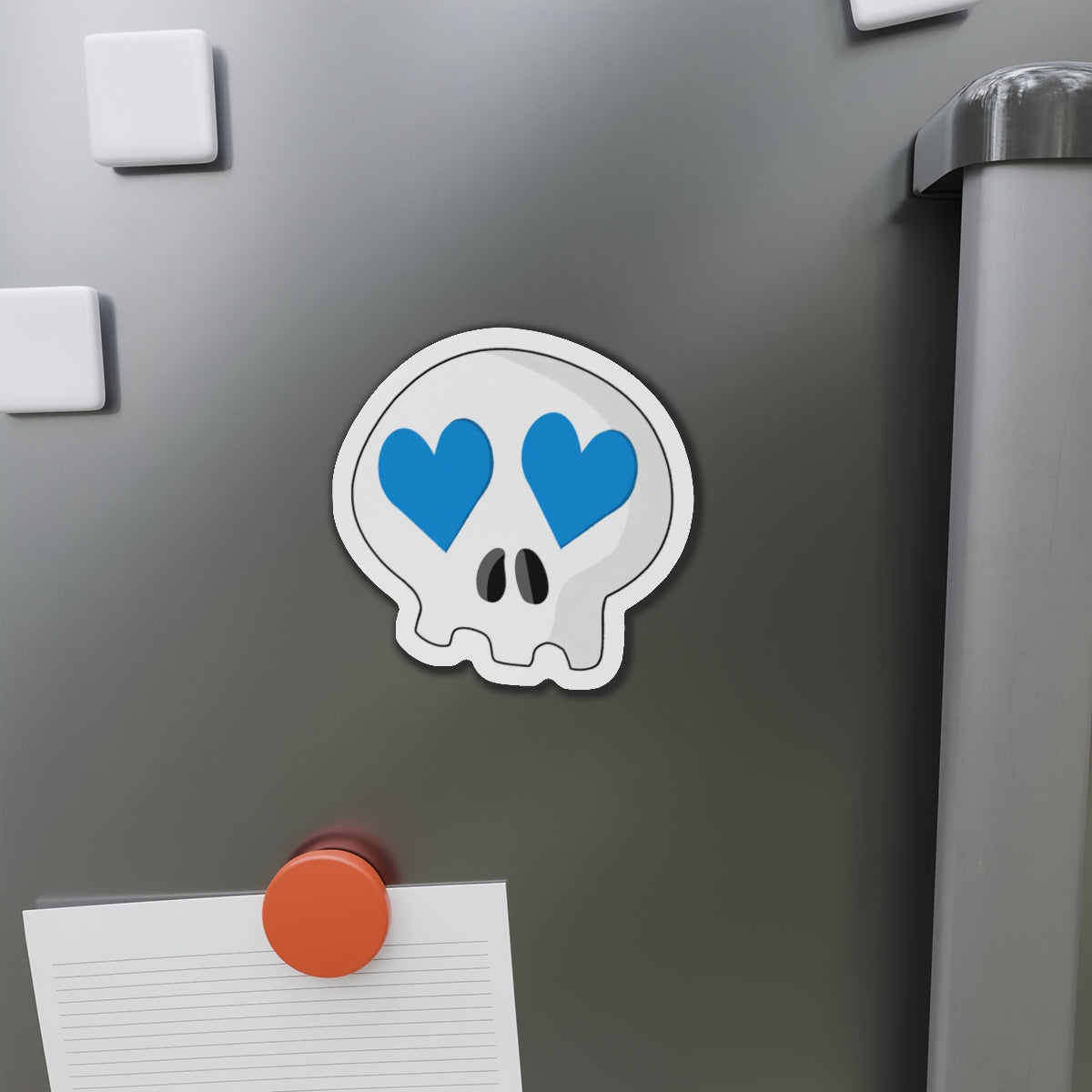Heart-Eyes Skull Magnet (Blue)