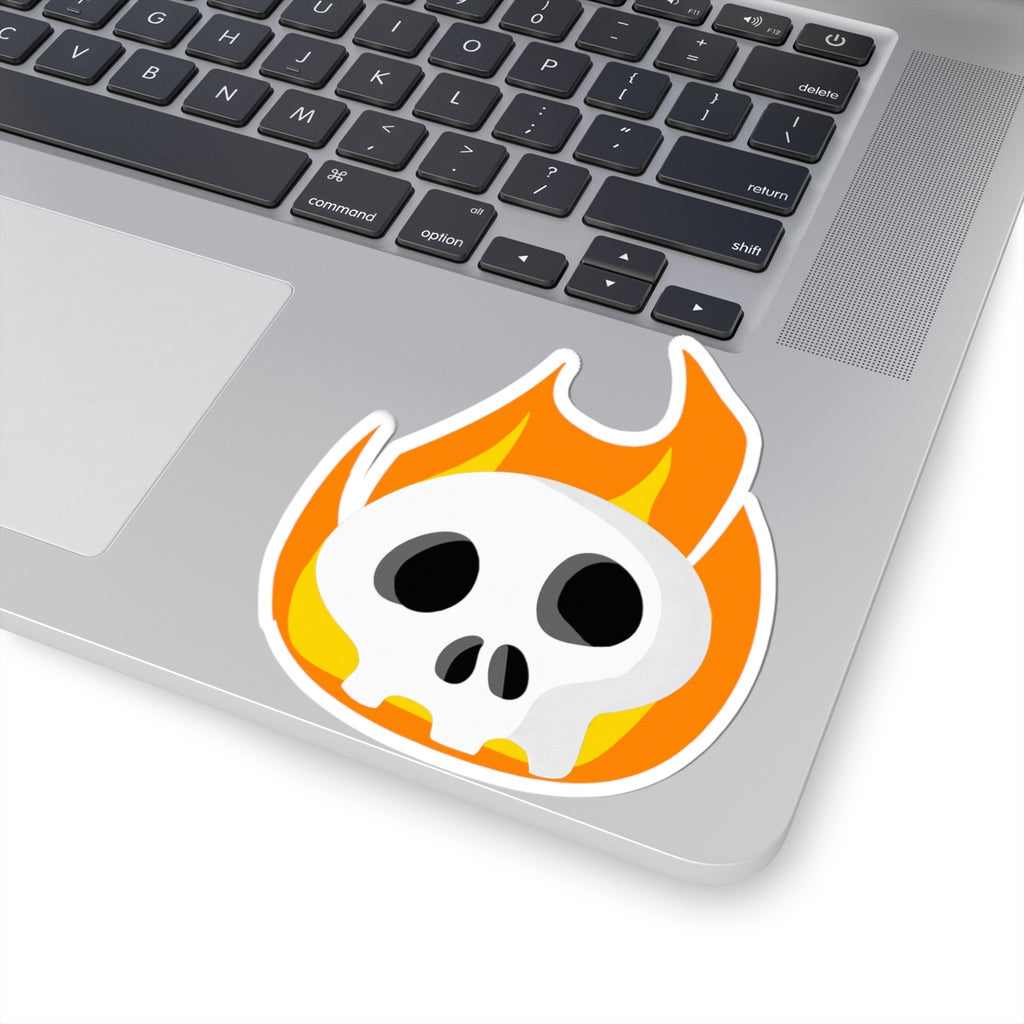 Flaming Skull Sticker