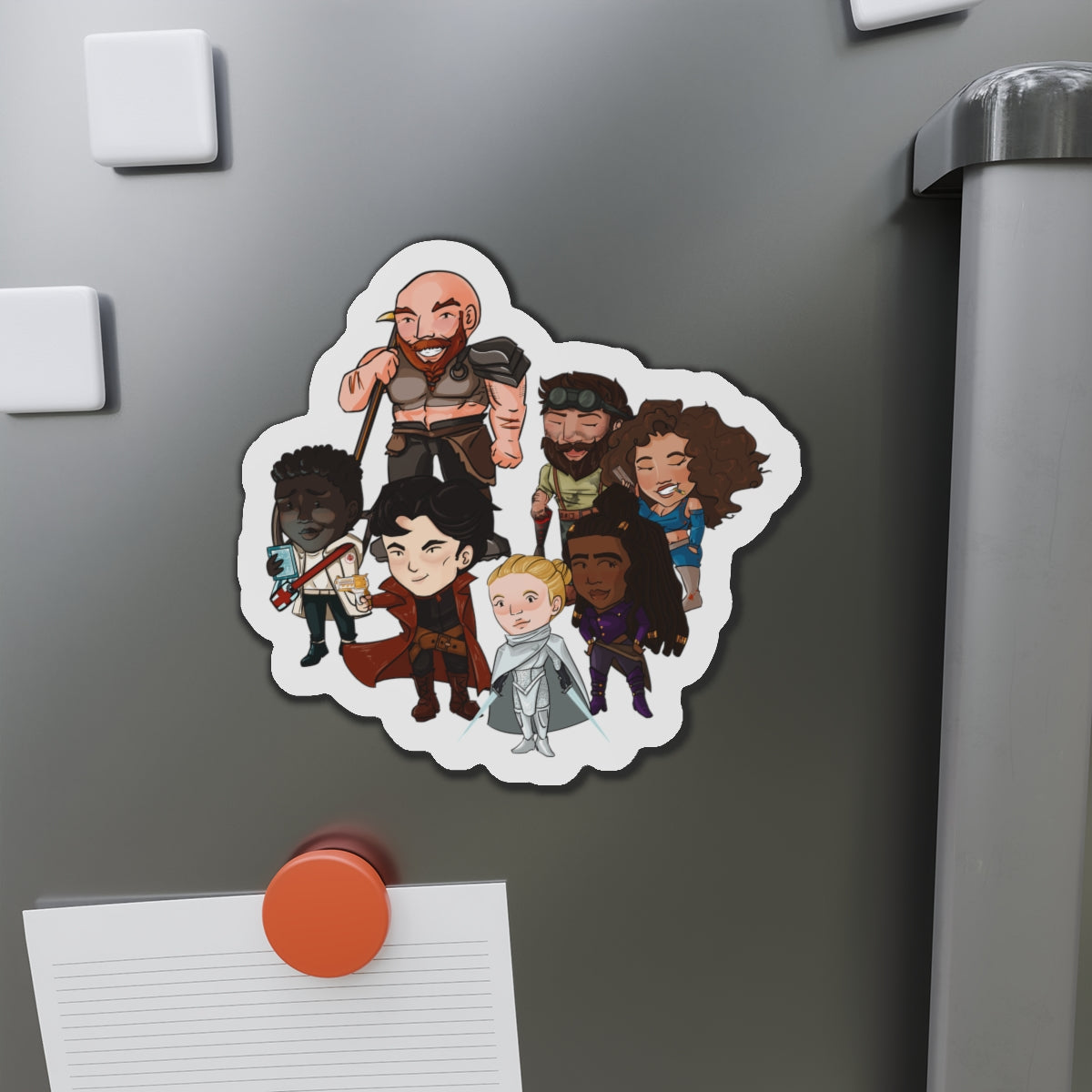 The Crew Huddle Magnet (Chibi-Style)