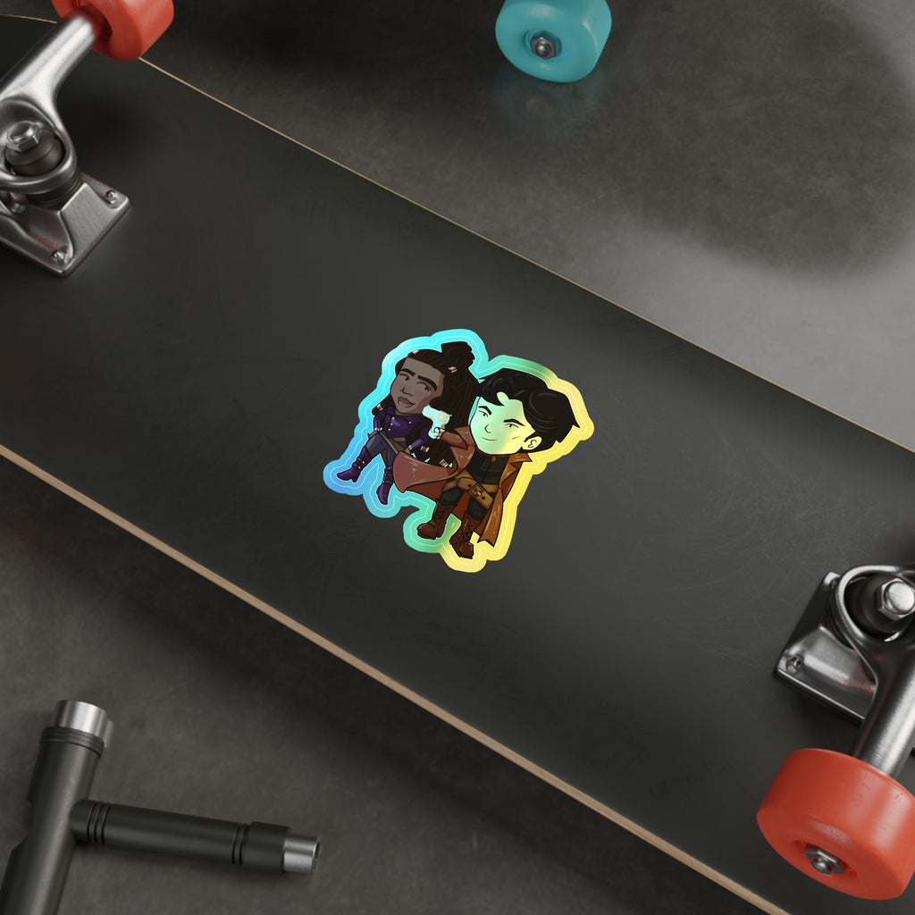 Grey and Minn Holographic Sticker (Chibi-Style)