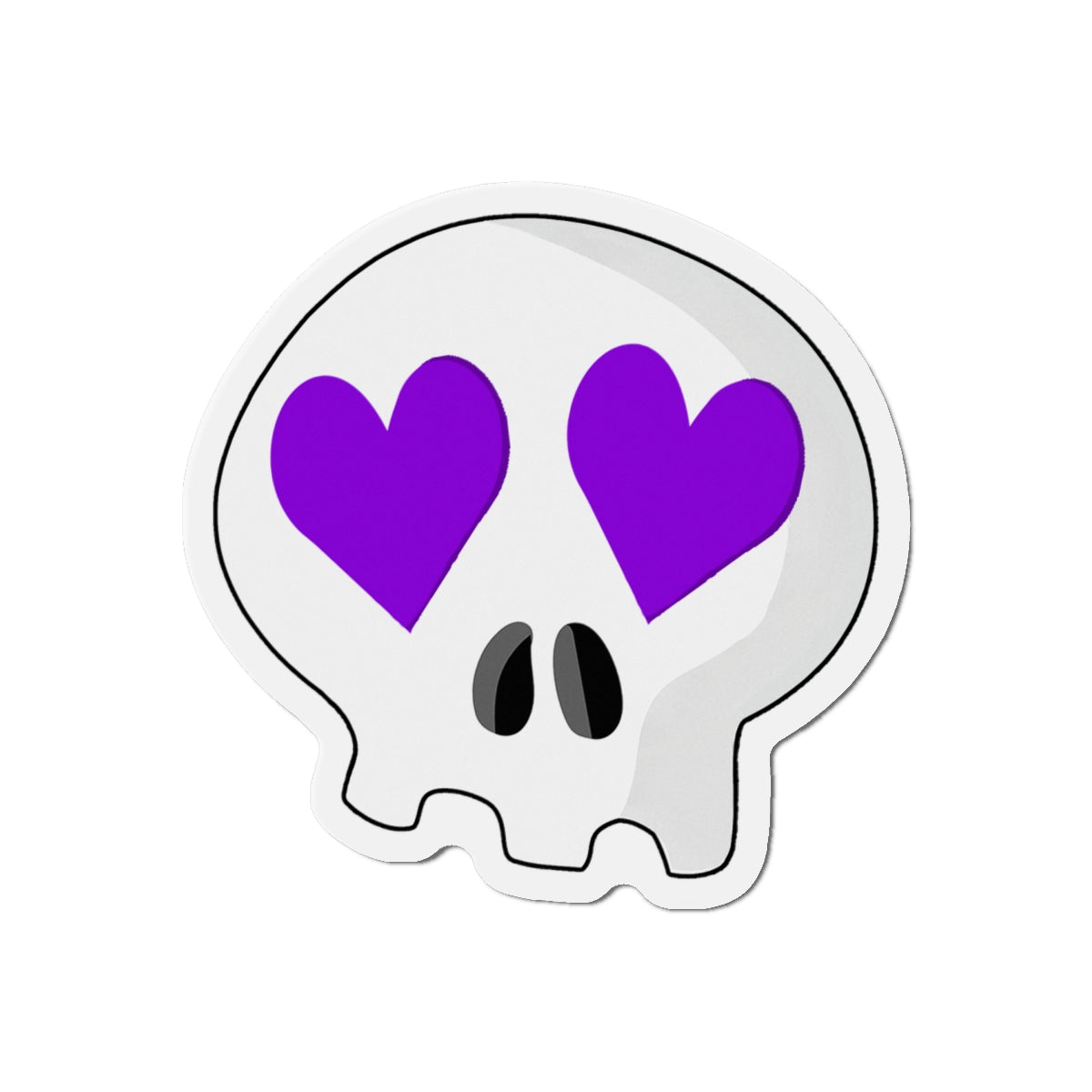 Heart-Eyes Skull Magnet (Purple)