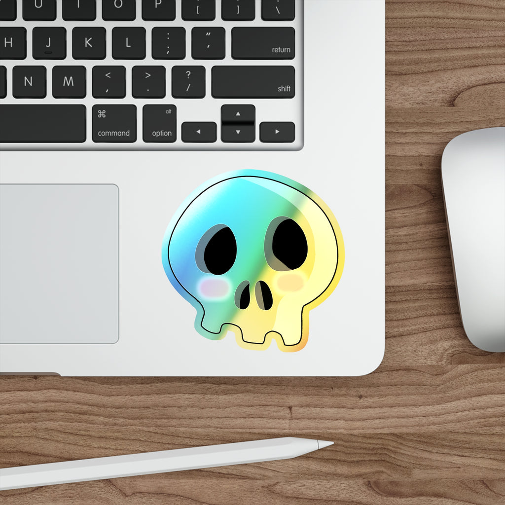Shy Skull Holographic Sticker