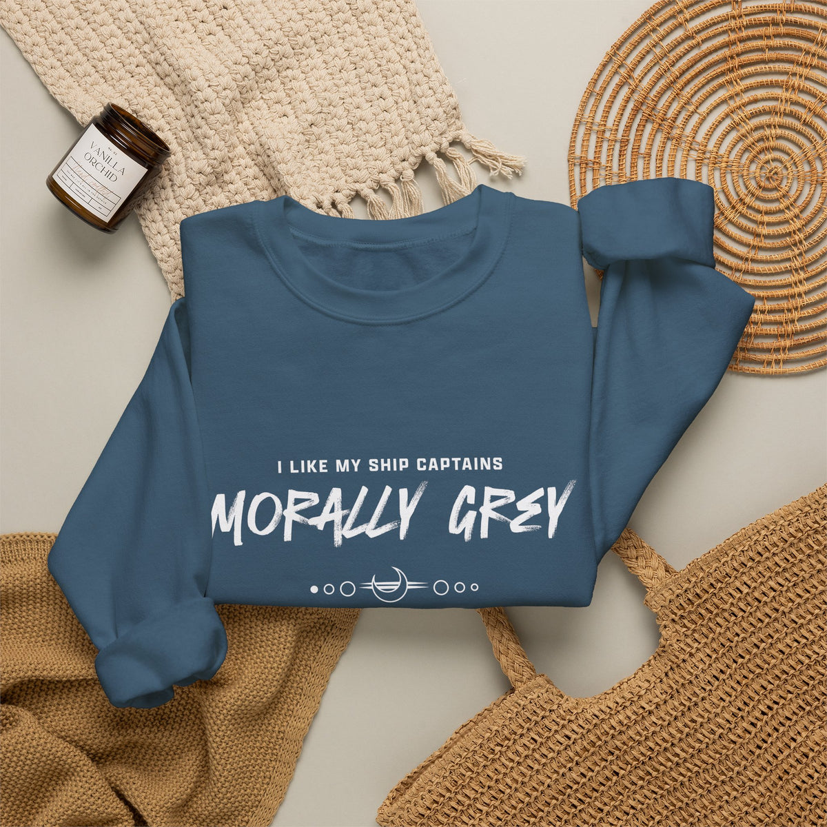 I Like My Ship Captains Morally Grey Crewneck Sweatshirt - Colors