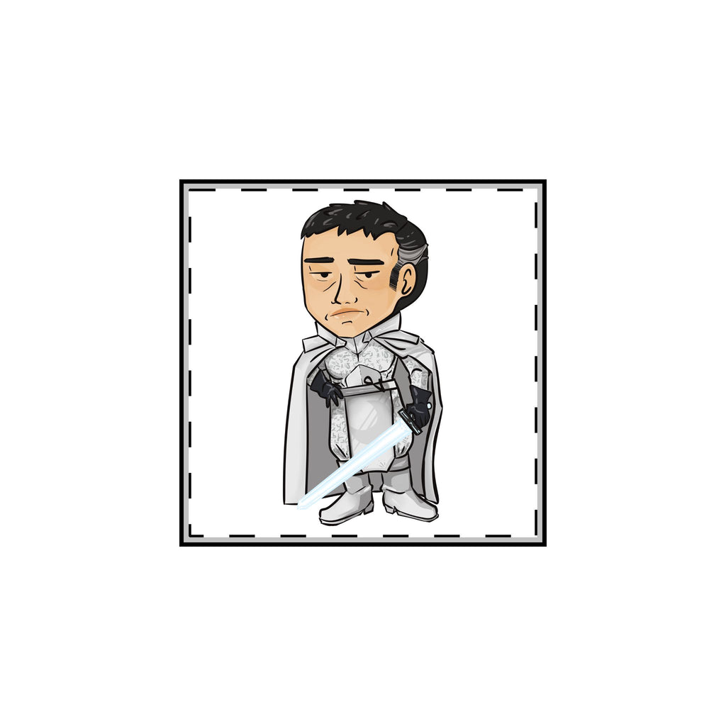 Rook with Glowing Sword Pin (Chibi-Style)