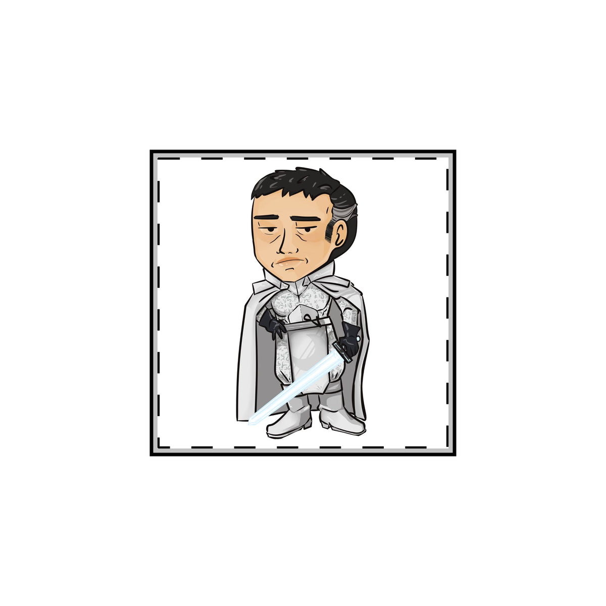 Rook with Glowing Sword Pin (Chibi-Style)