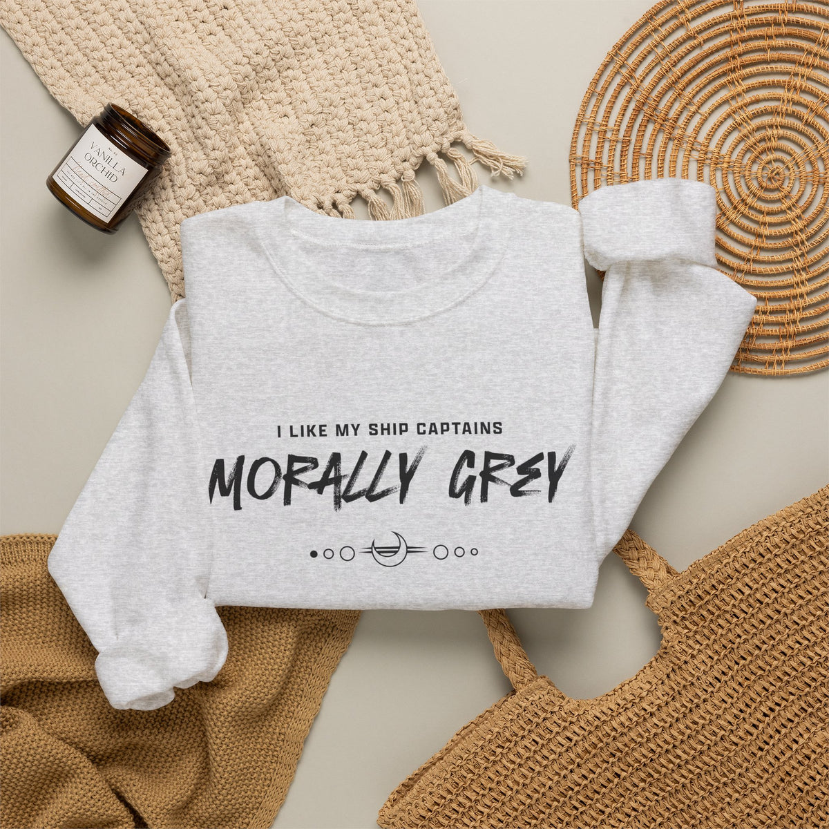 I Like My Ship Captains Morally Grey Crewneck Sweatshirt