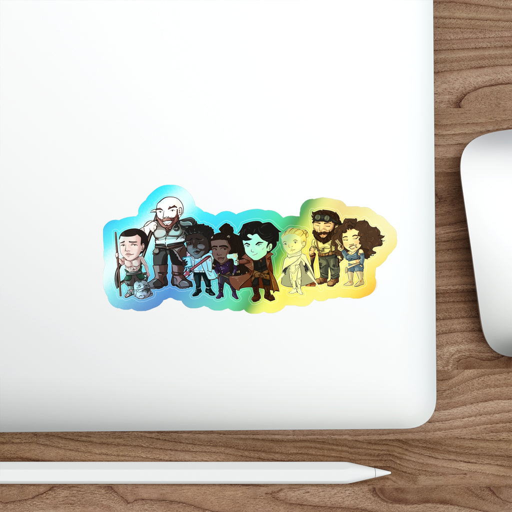The Crew with Eddie and Little Izzy Holographic Sticker (Chibi-Style)