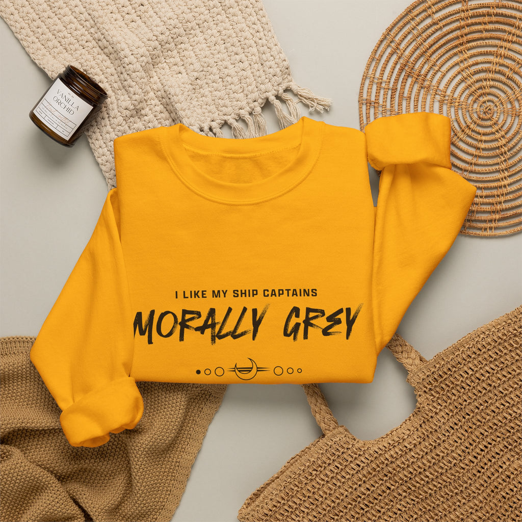 I Like My Ship Captains Morally Grey Crewneck Sweatshirt - Colors