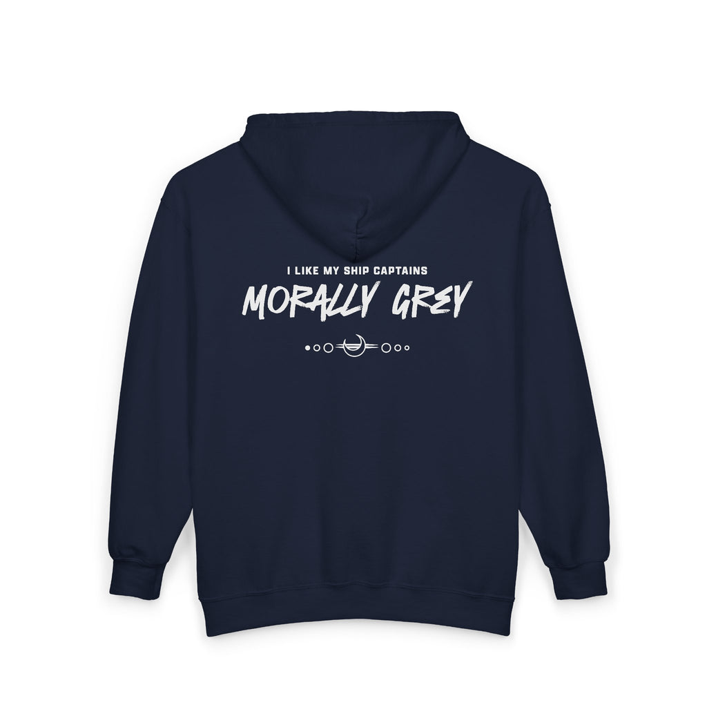 I Like My Ship Captains Morally Grey Zip Hoodie