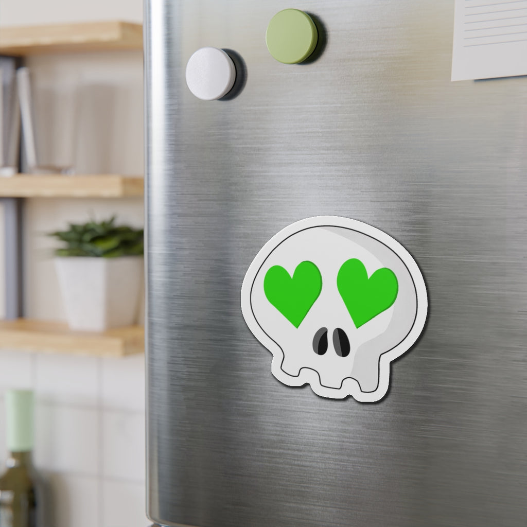 Heart-Eyes Skull Magnet (Green)