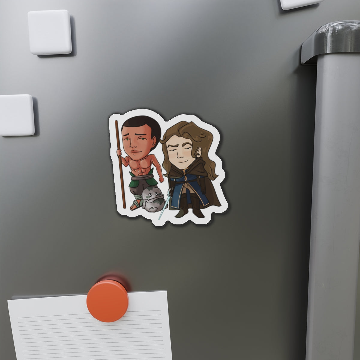 Cello, Eddie, and Little Izzy Magnet (Chibi-Style)