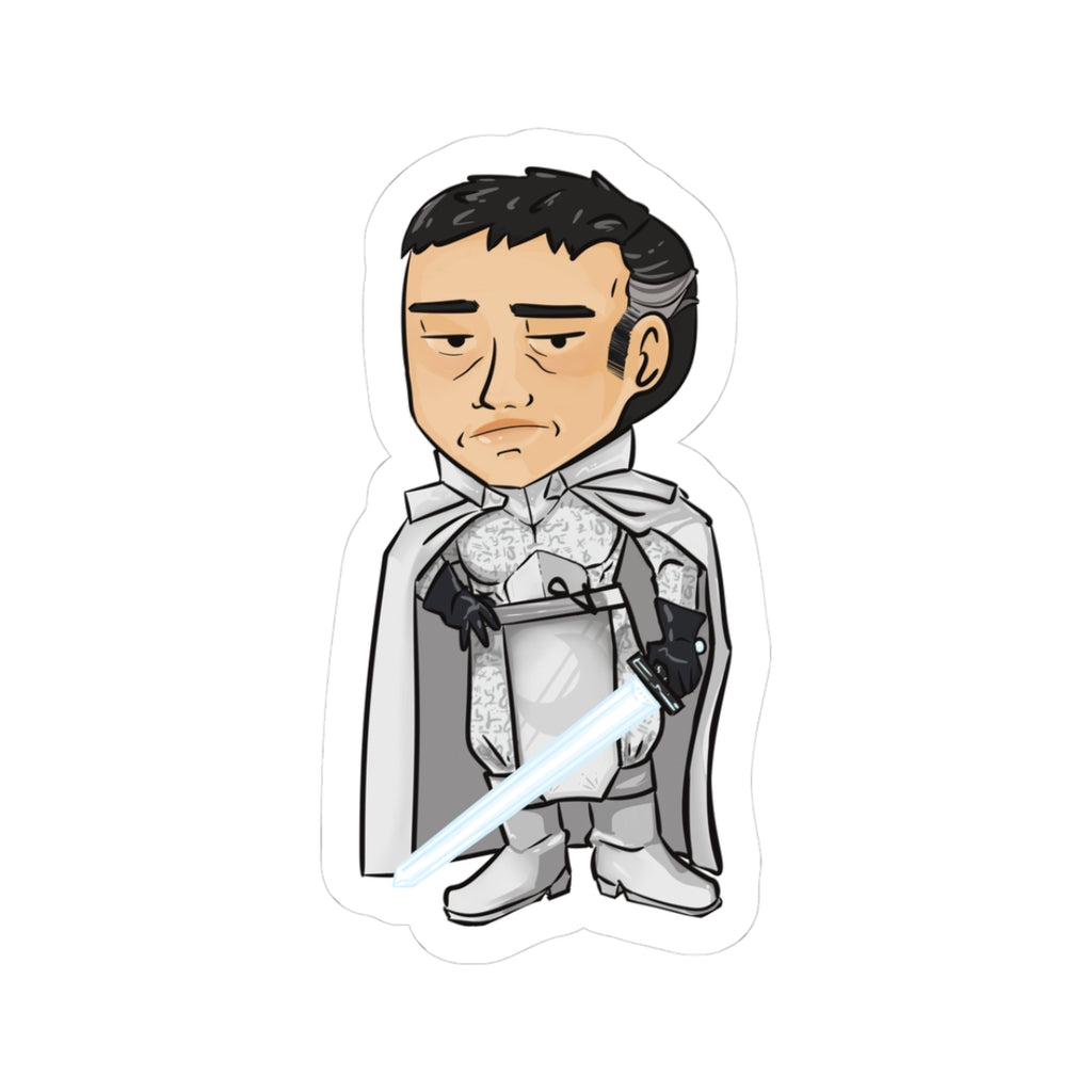 Rook with Glowing Sword Sticker (Chibi-Style)
