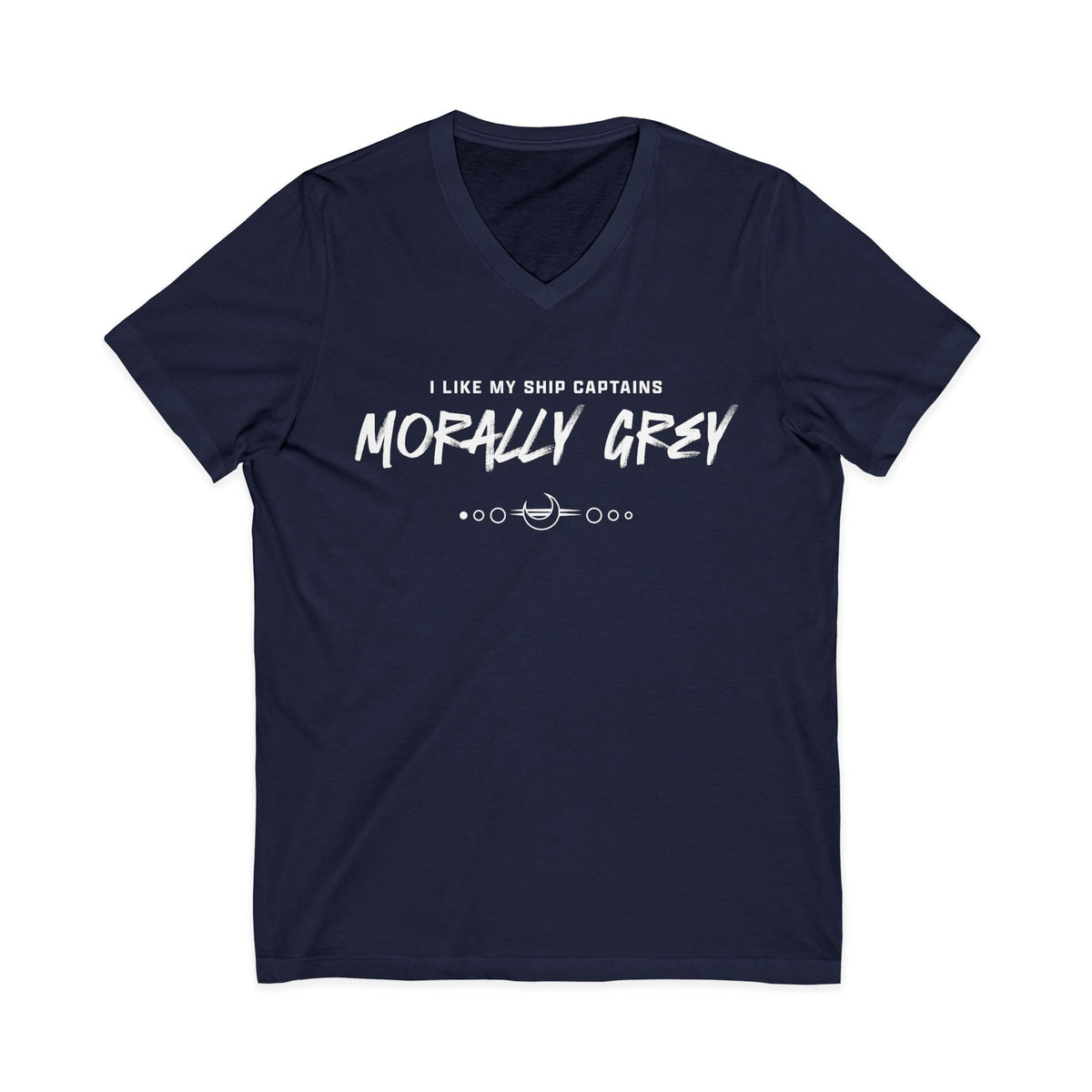 I Like My Ship Captains Morally Grey V-Neck Tee