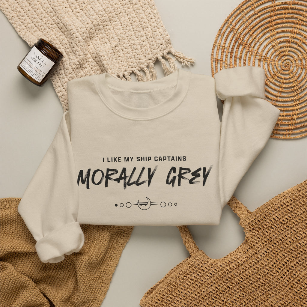 I Like My Ship Captains Morally Grey Crewneck Sweatshirt