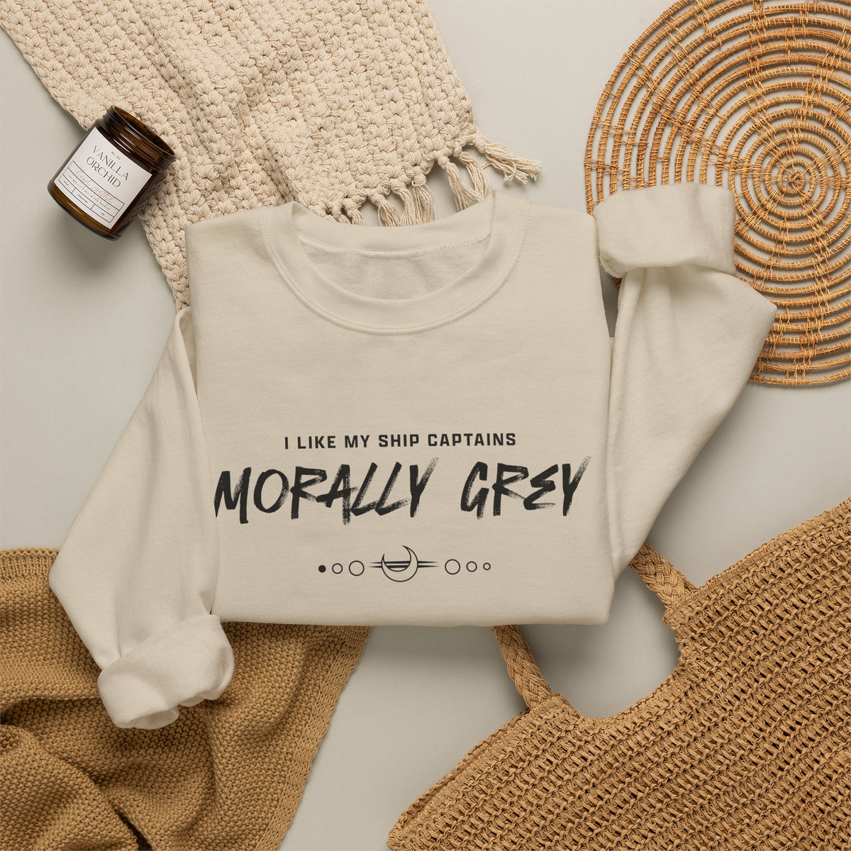 I Like My Ship Captains Morally Grey Crewneck Sweatshirt
