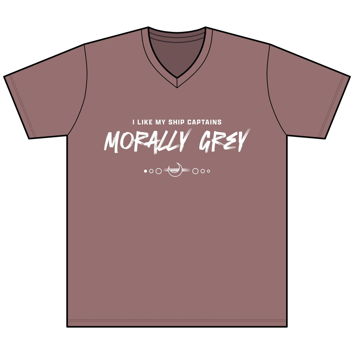 I Like My Ship Captains Morally Grey Heather V-Neck Tee