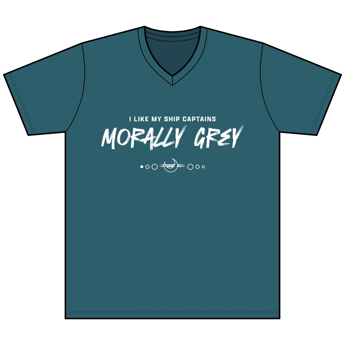 I Like My Ship Captains Morally Grey Heather V-Neck Tee