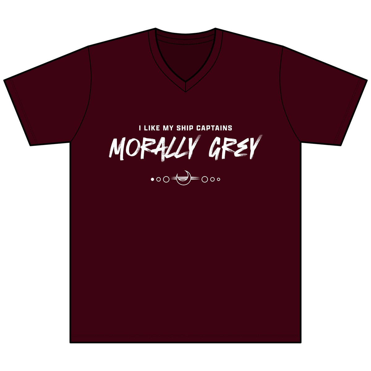 I Like My Ship Captains Morally Grey Heather V-Neck Tee