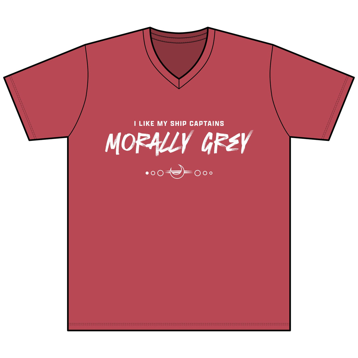I Like My Ship Captains Morally Grey Heather V-Neck Tee
