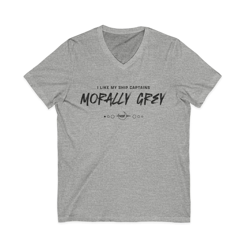 I Like My Ship Captains Morally Grey V-Neck Tee