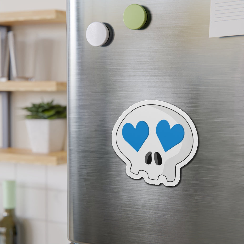 Heart-Eyes Skull Magnet (Blue)