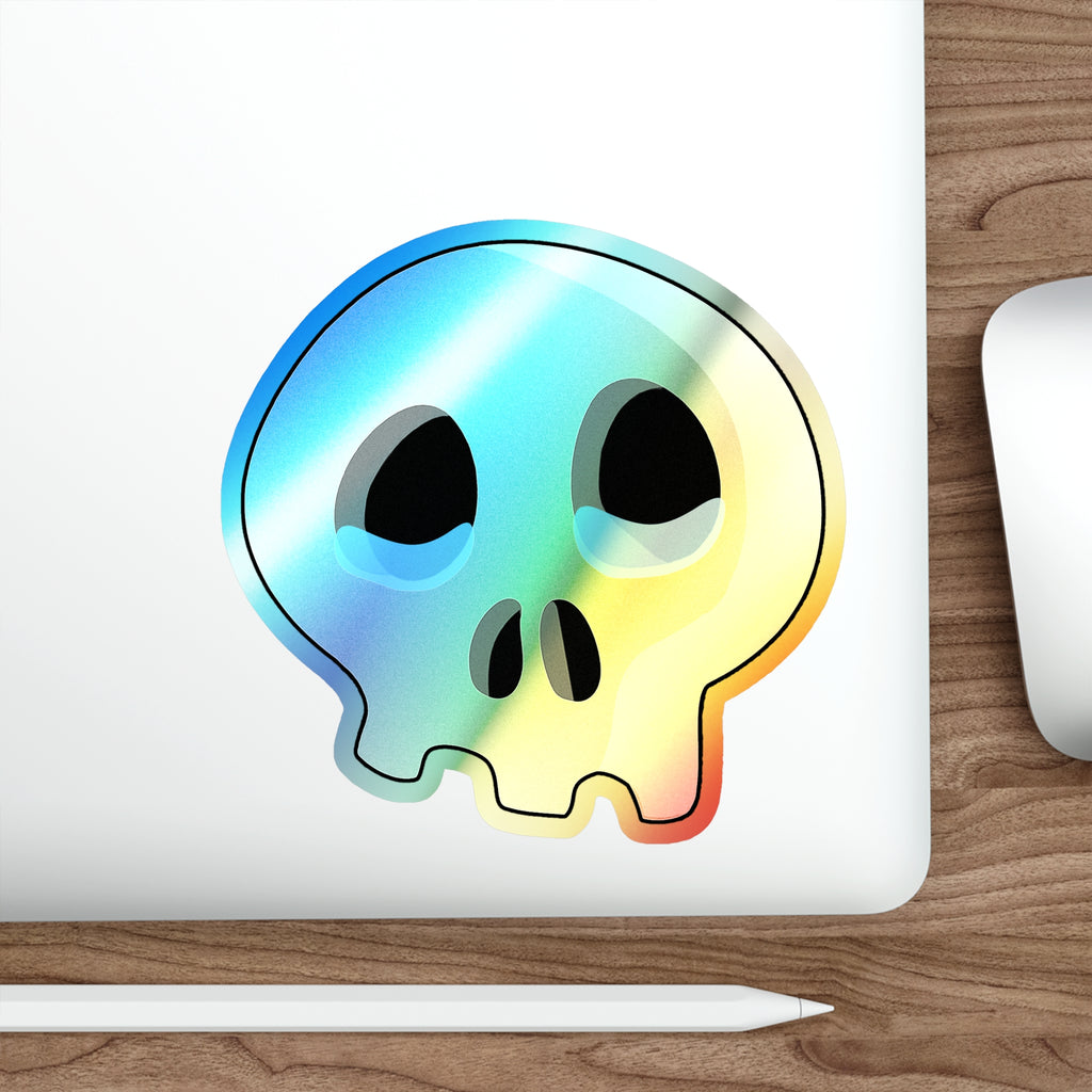 Sad Tears Skull Holographic Sticker