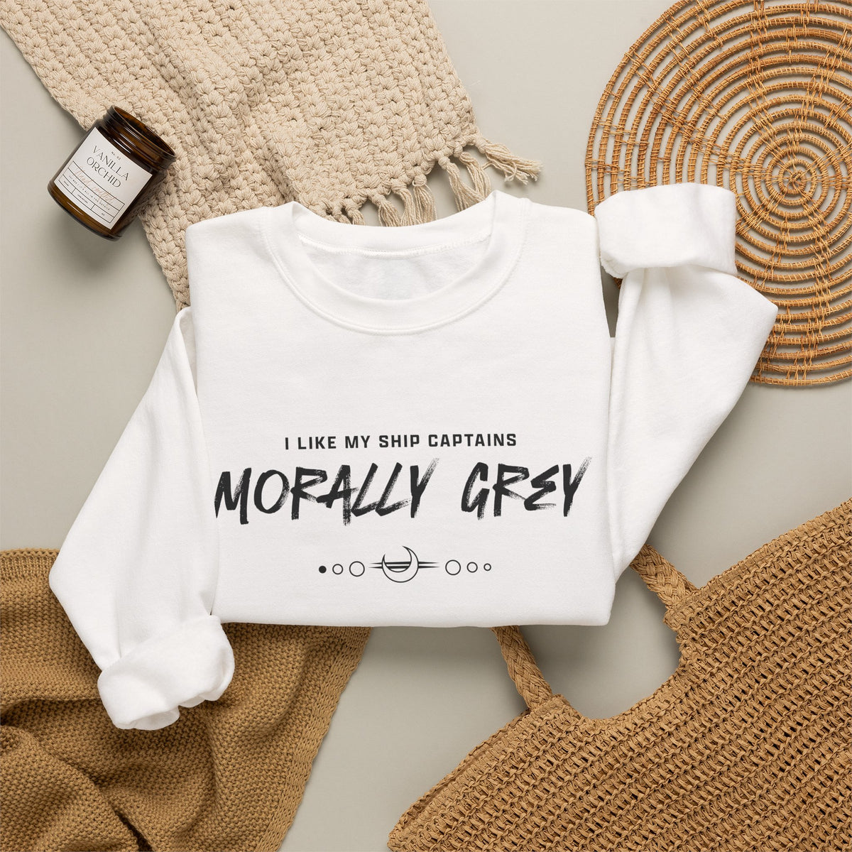 I Like My Ship Captains Morally Grey Crewneck Sweatshirt