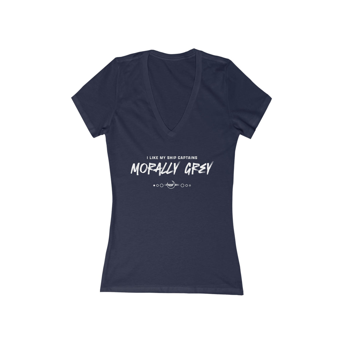I Like My Ship Captains Morally Grey Women's Deep V-Neck Tee