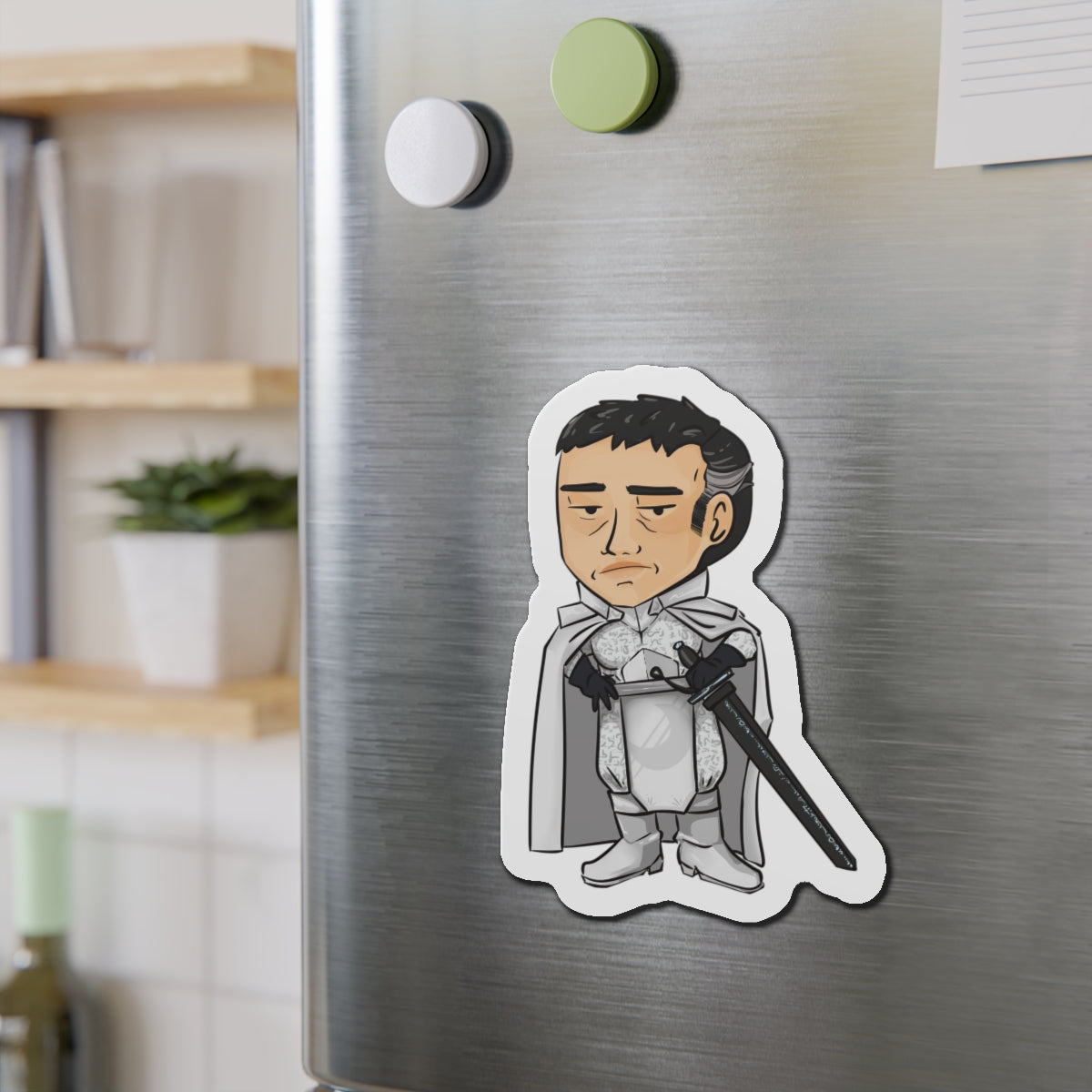 Rook with Black Sword Magnet (Chibi-Style)
