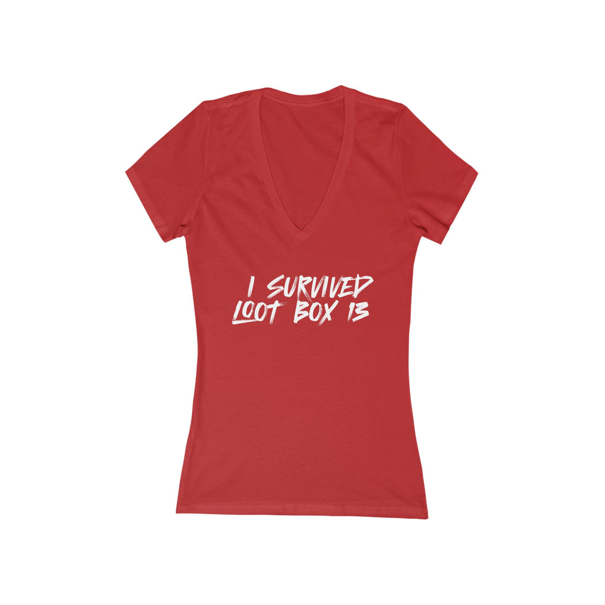 I Survived Loot Box 13 Women's Deep V-Neck Tee