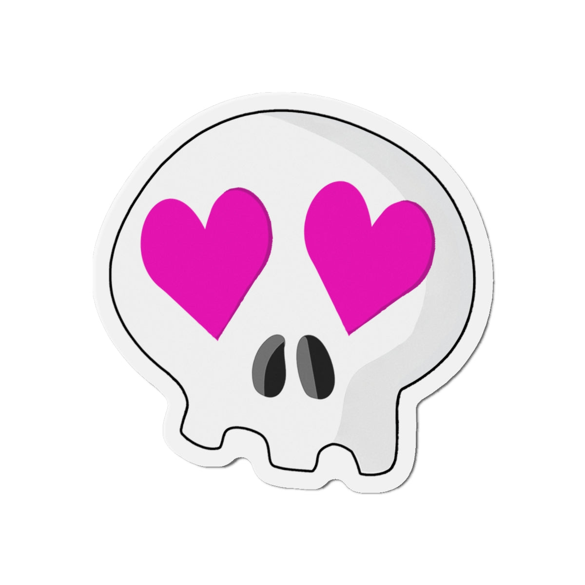 Heart-Eyes Skull Magnet (Pink)