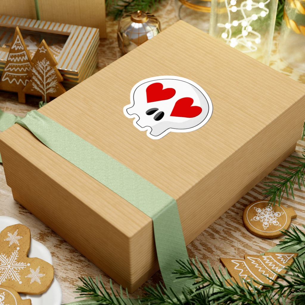 Heart-Eyes Skull Sticker