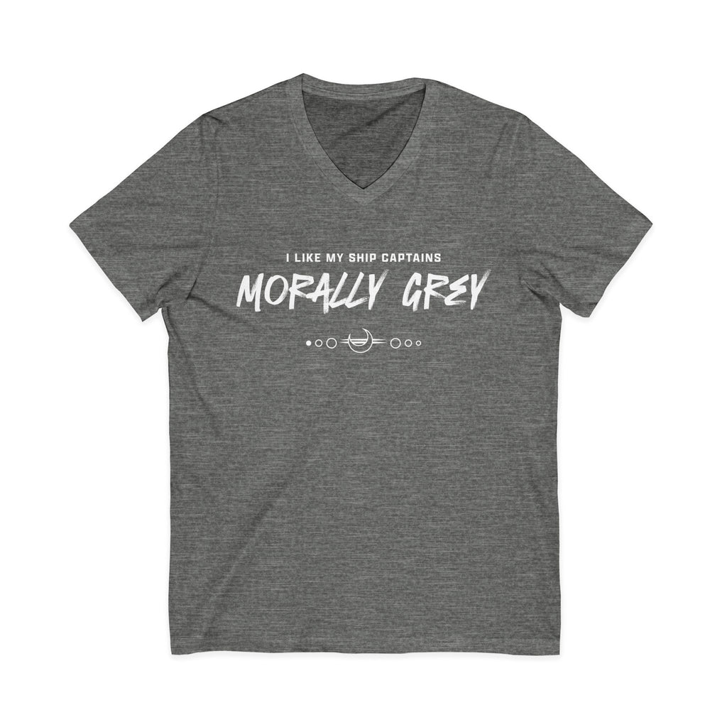 I Like My Ship Captains Morally Grey V-Neck Tee