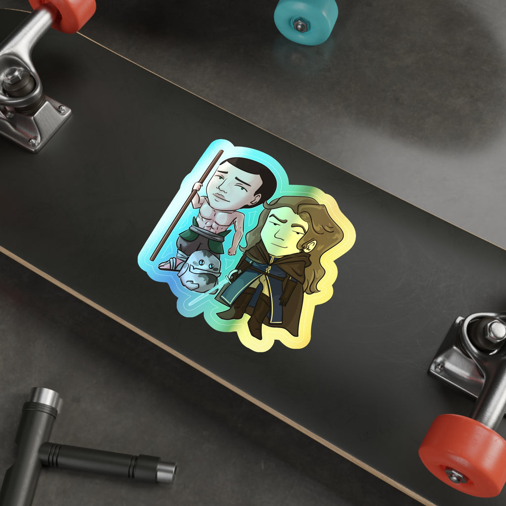 Cello, Eddie, and Little Izzy Holographic Sticker (Chibi-Style)