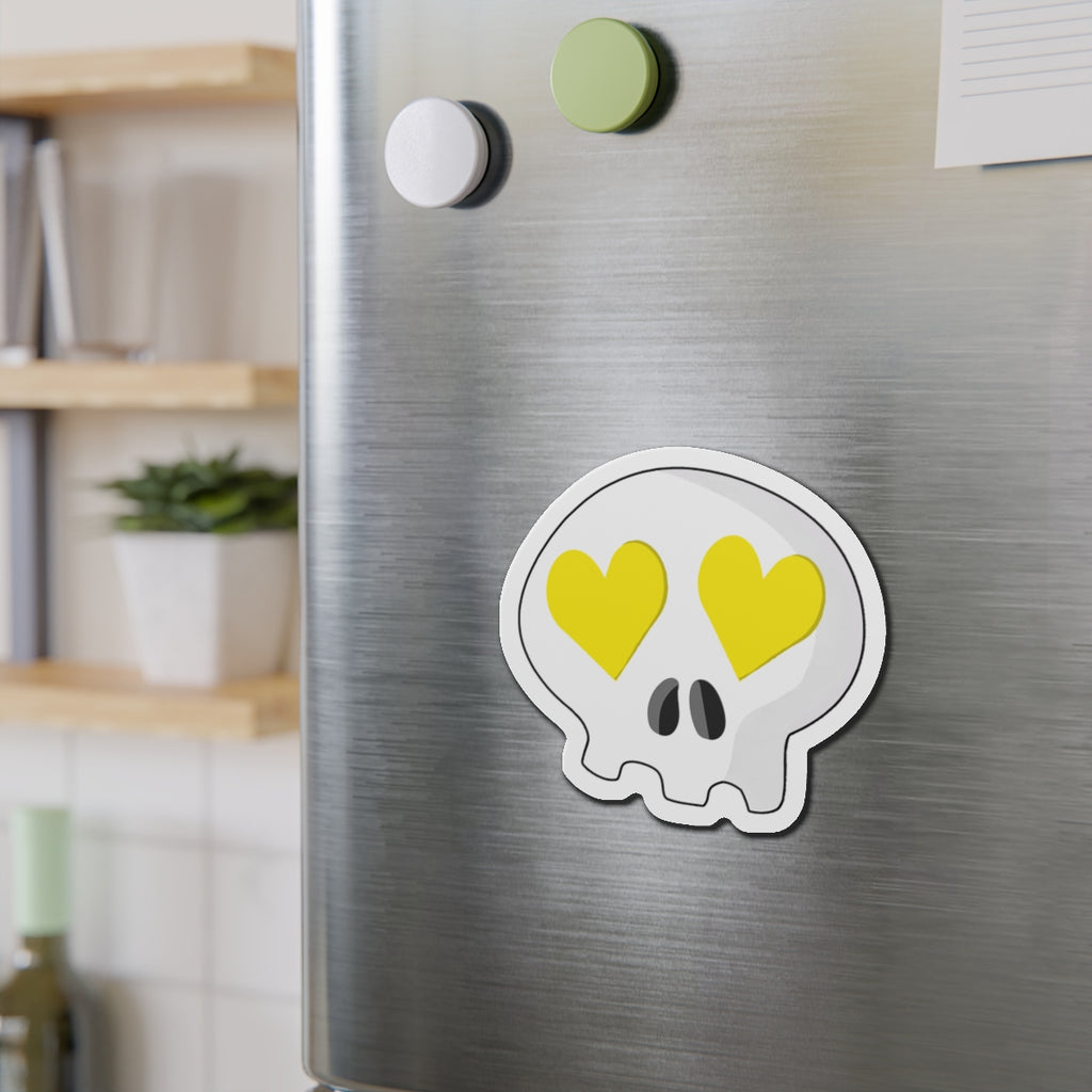 Heart-Eyes Skull Magnet (Yellow)