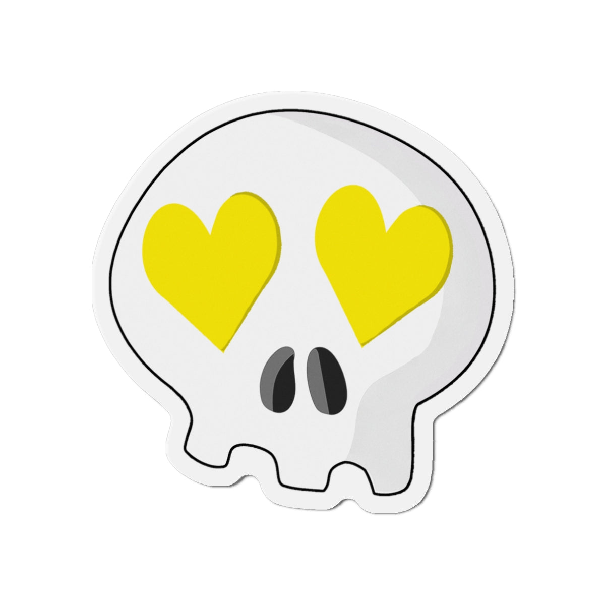Heart-Eyes Skull Magnet (Yellow)