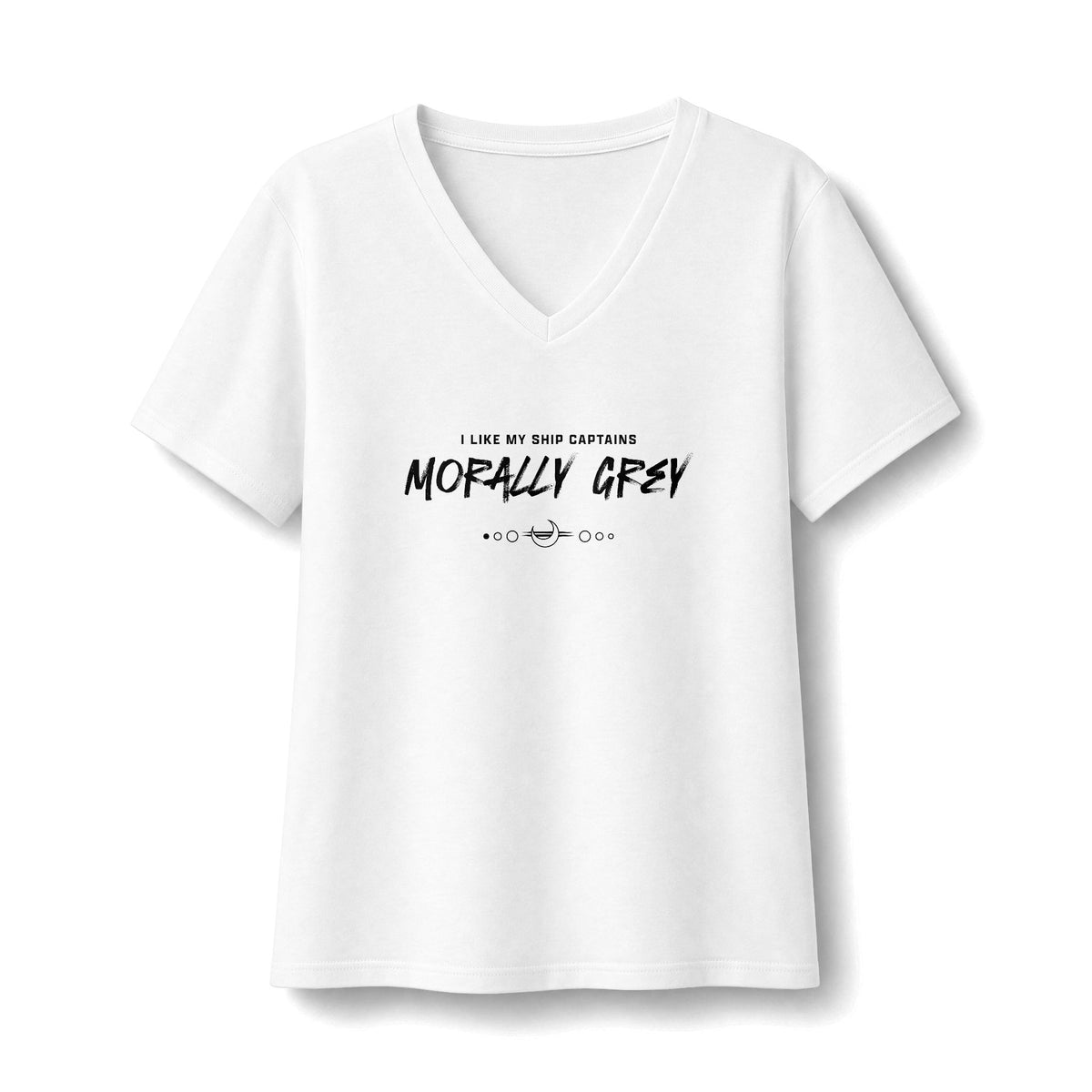 I Like My Ship Captains Morally Grey Women's Relaxed V-Neck Tee