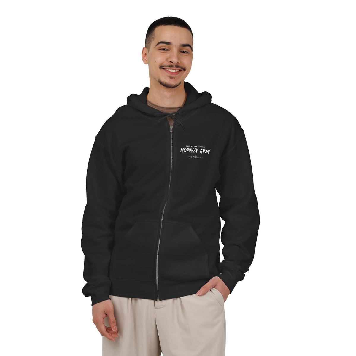 I Like My Ship Captains Morally Grey Zip Hoodie