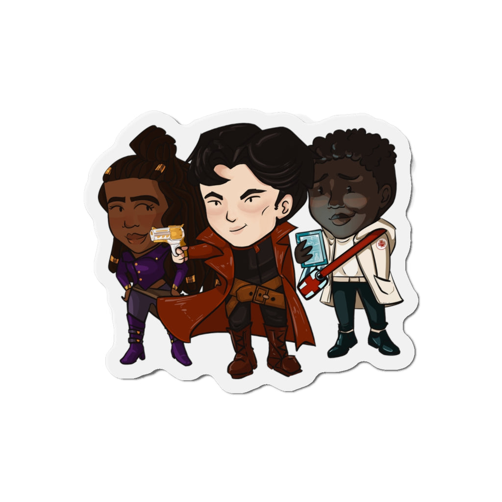 Grey, Minn, and Farlow Magnet (Chibi-Style)