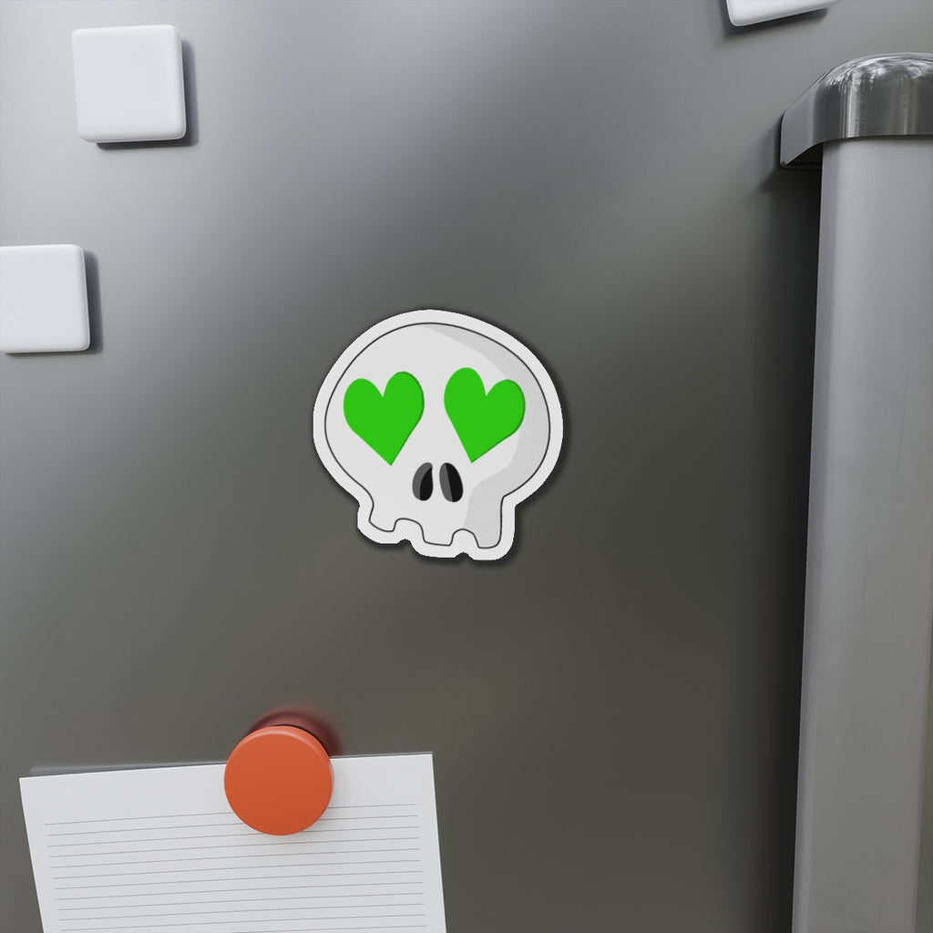 Heart-Eyes Skull Magnet (Green)